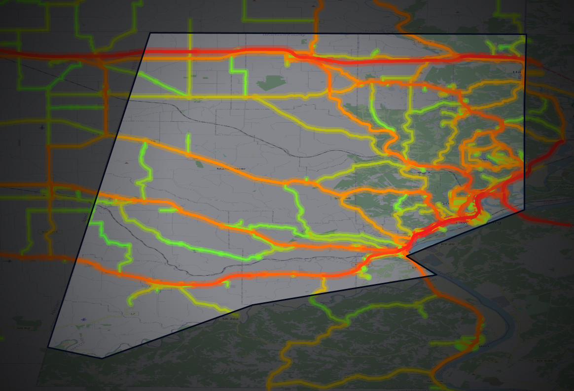 Traffic map of Dearborn, Indiana