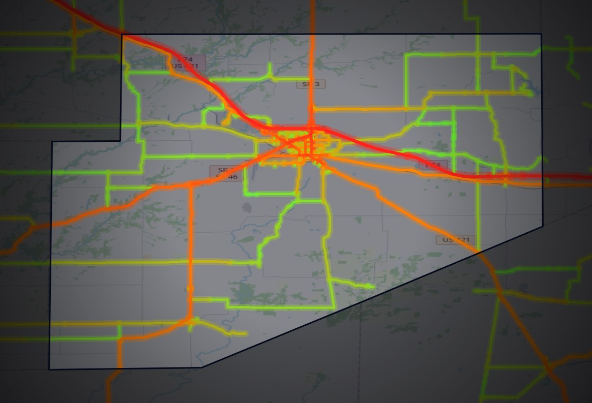 Traffic map of Decatur, Indiana