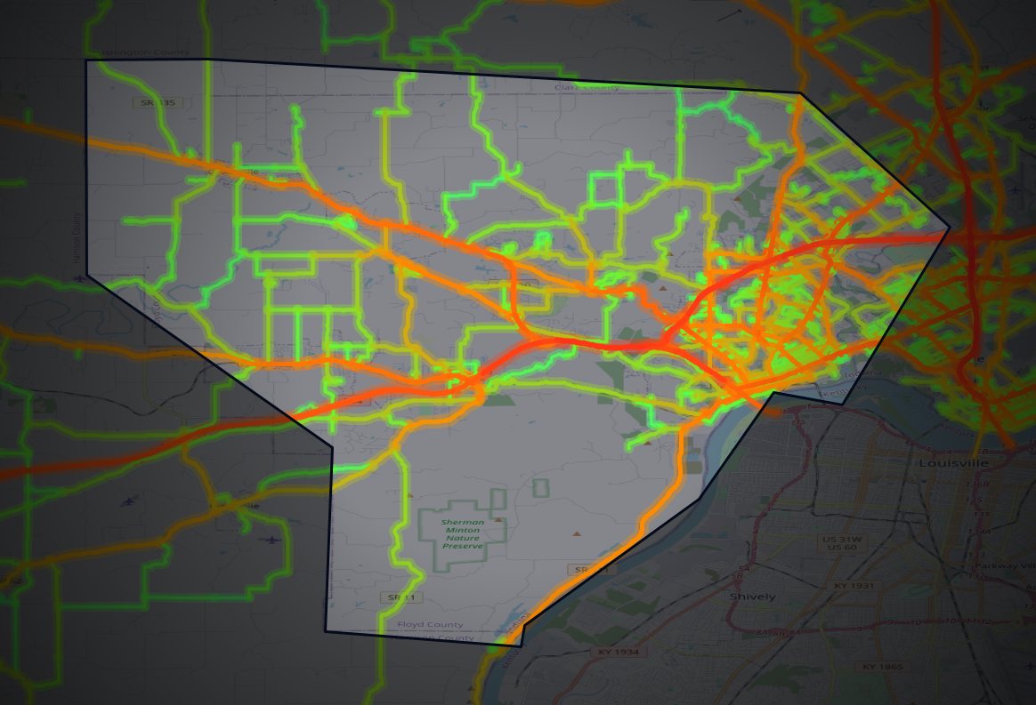 Traffic map of Floyd, Indiana