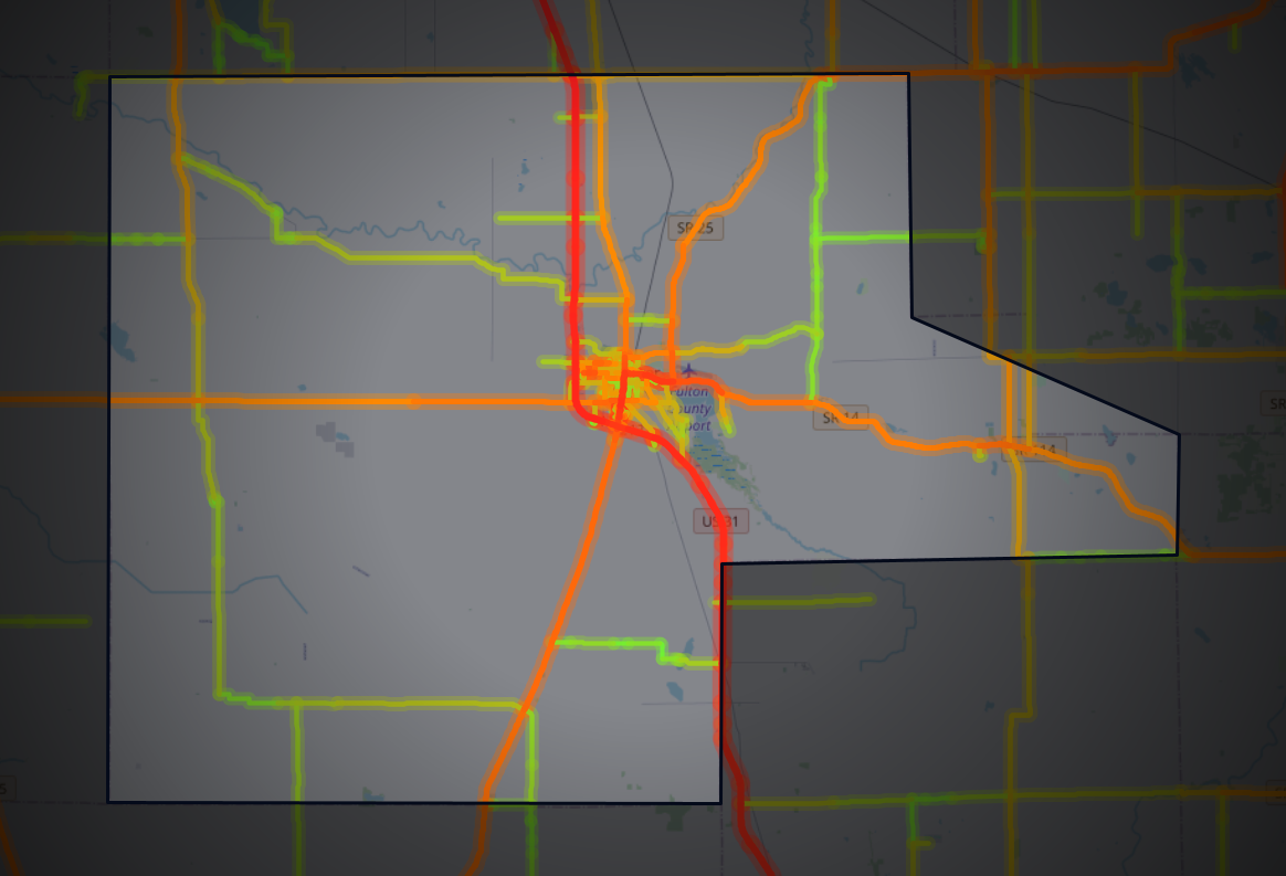 Traffic map of Fulton, Indiana