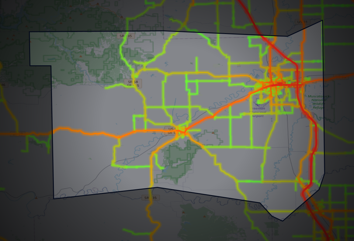 Traffic map of Jackson, Indiana