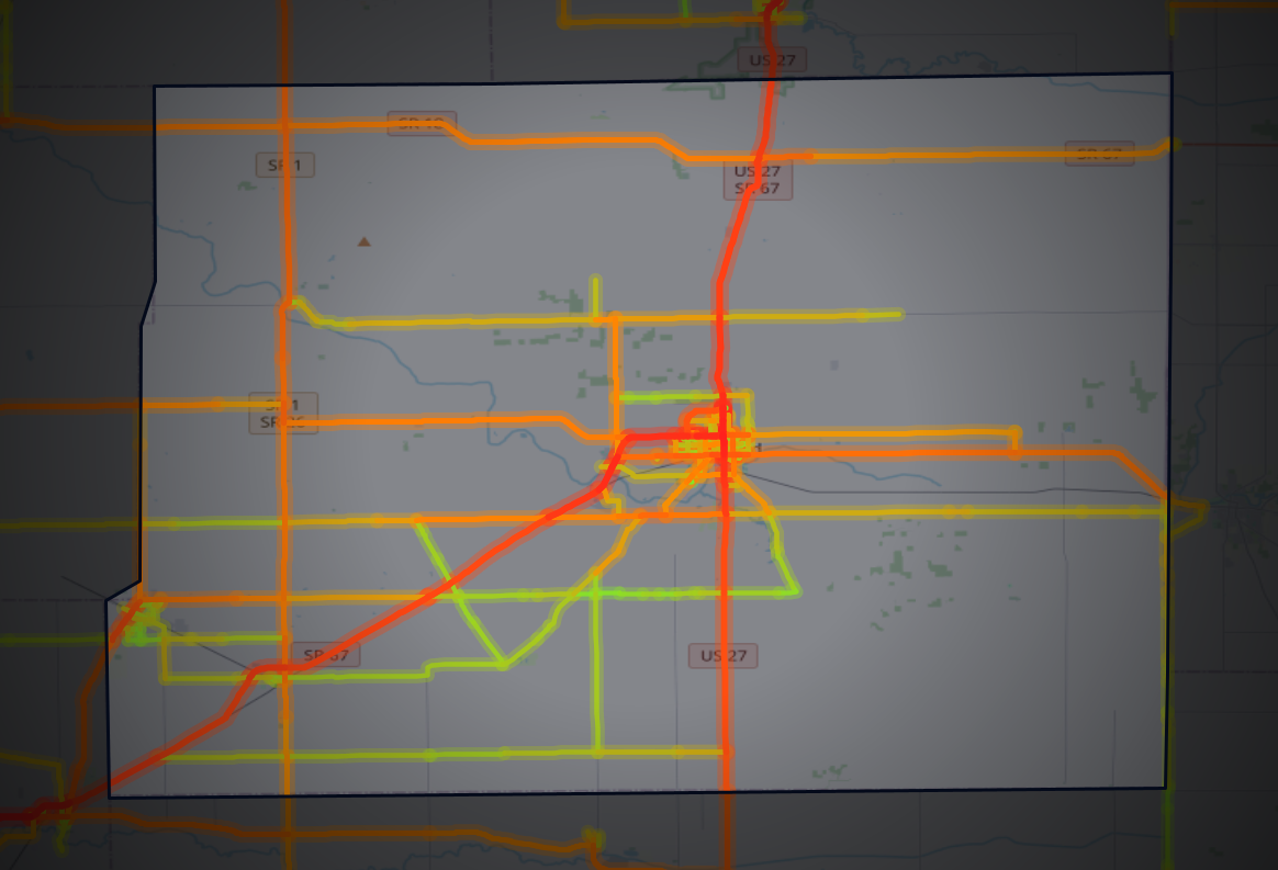 Traffic map of Jay, Indiana