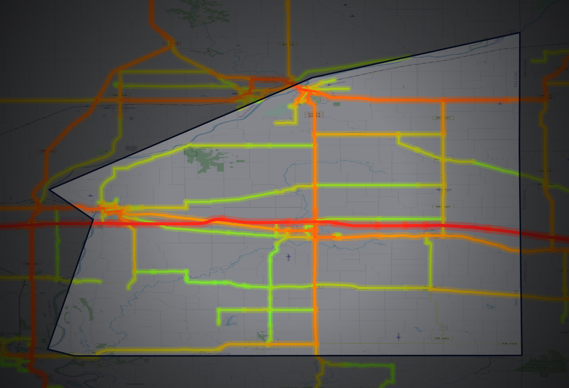Traffic map of Fountain, Indiana