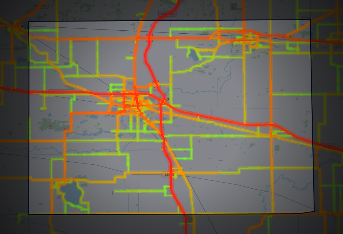 Traffic map of Marshall, Indiana