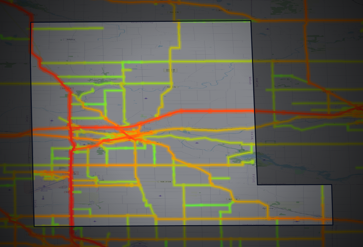 Traffic map of Miami, Indiana