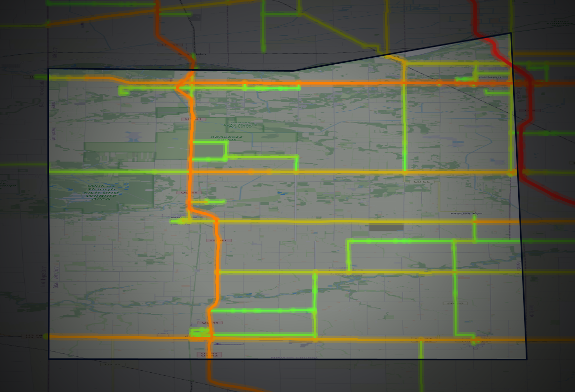 Traffic map of Newton, Indiana