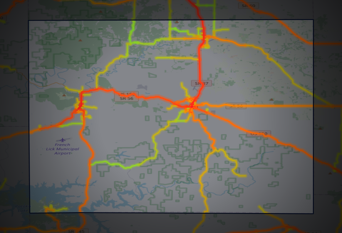 Traffic map of Orange, Indiana