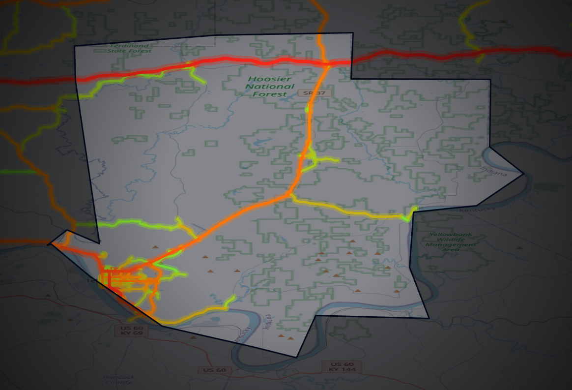 Traffic map of Perry, Indiana