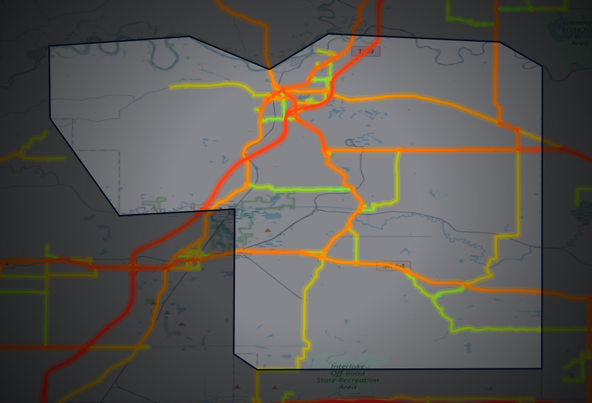 Traffic map of Pike, Indiana