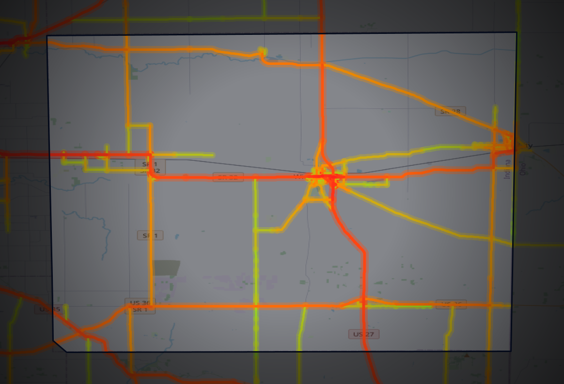Traffic map of Randolph, Indiana