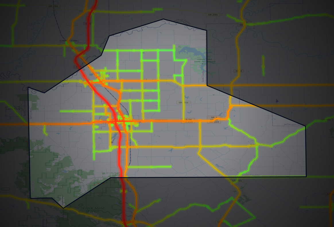 Traffic map of Scott, Indiana