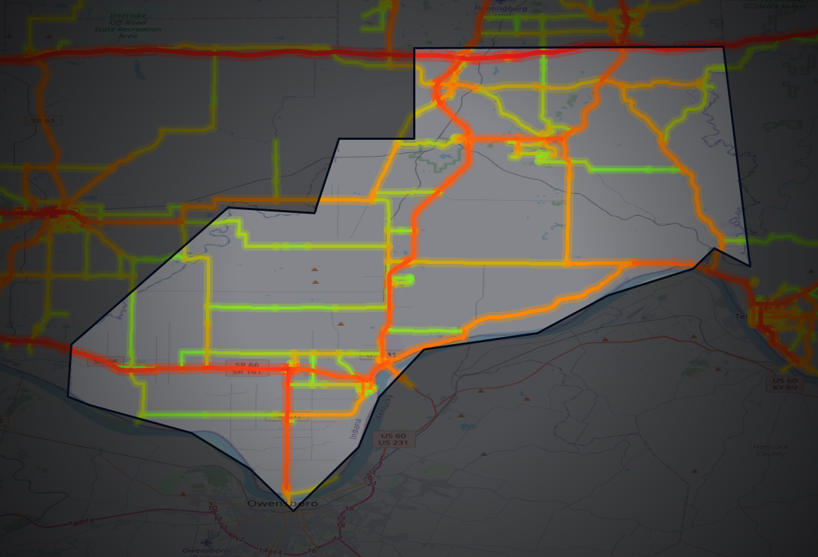 Traffic map of Spencer, Indiana
