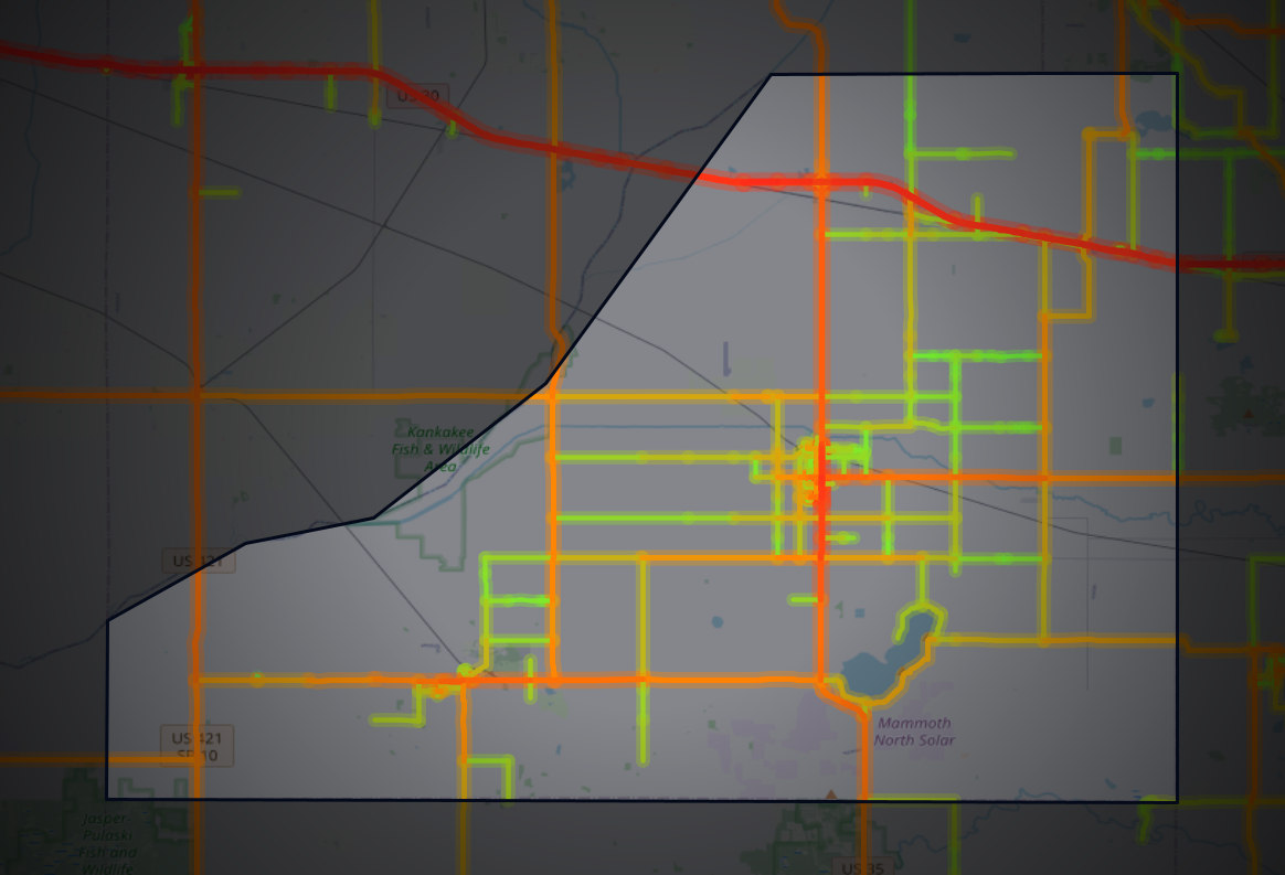 Traffic map of Starke, Indiana