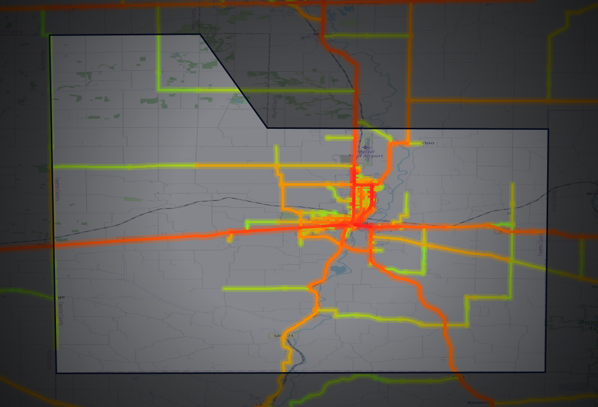 Traffic map of Fayette, Indiana