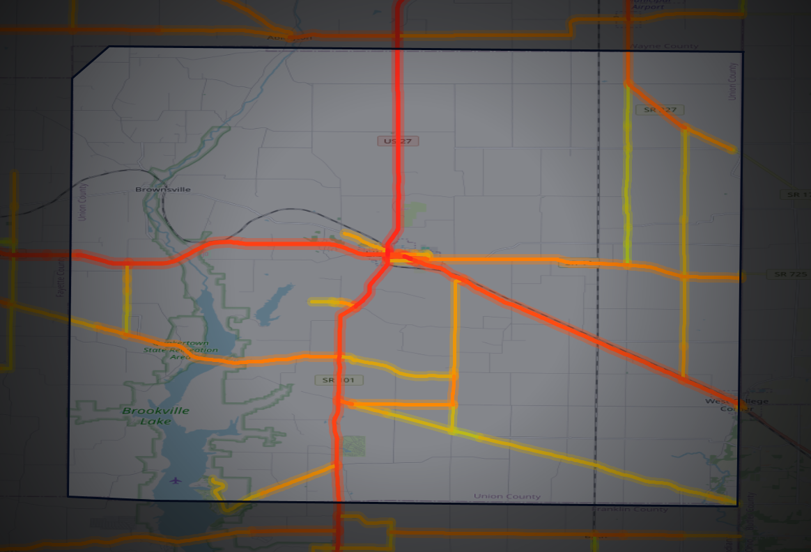 Traffic map of Union, Indiana