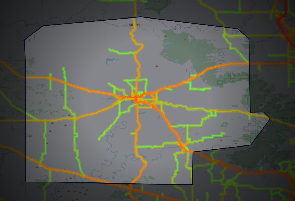 Traffic map of Washington, Indiana