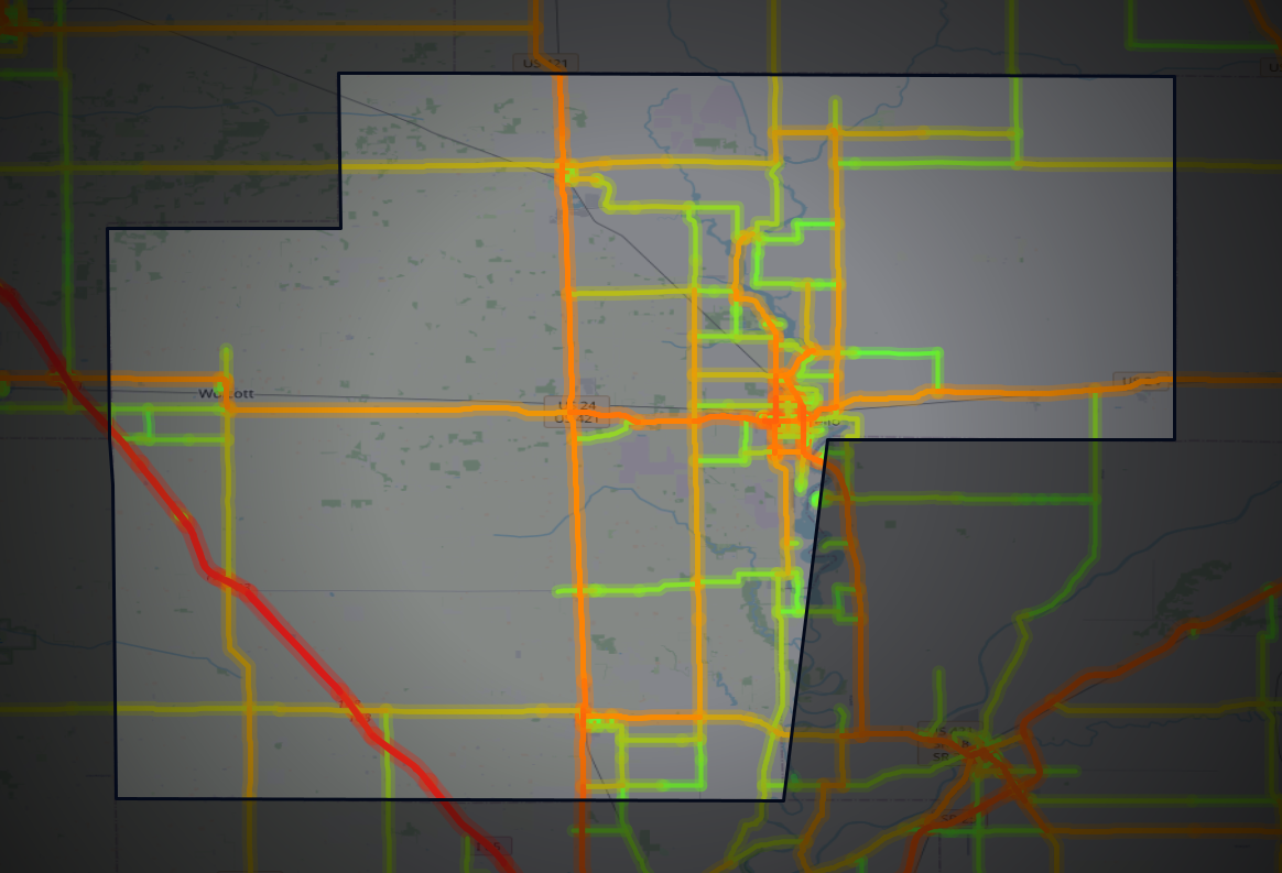 Traffic map of White, Indiana