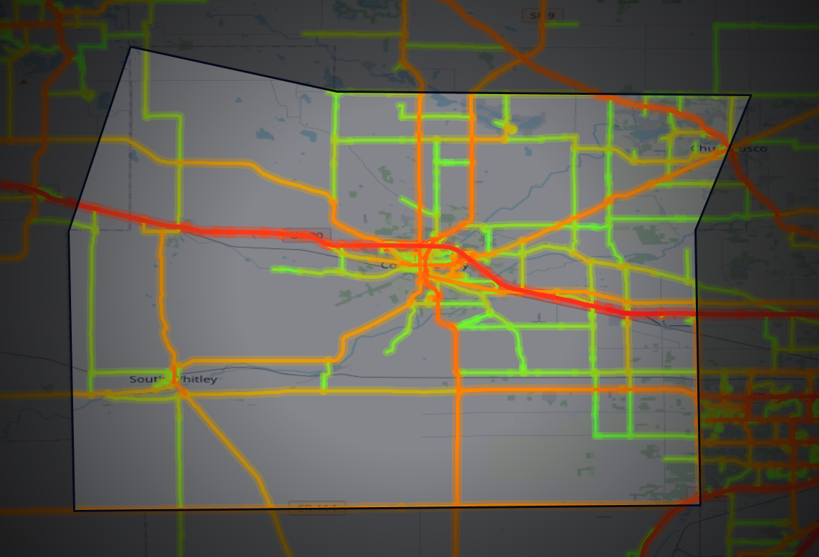 Traffic map of Whitley, Indiana