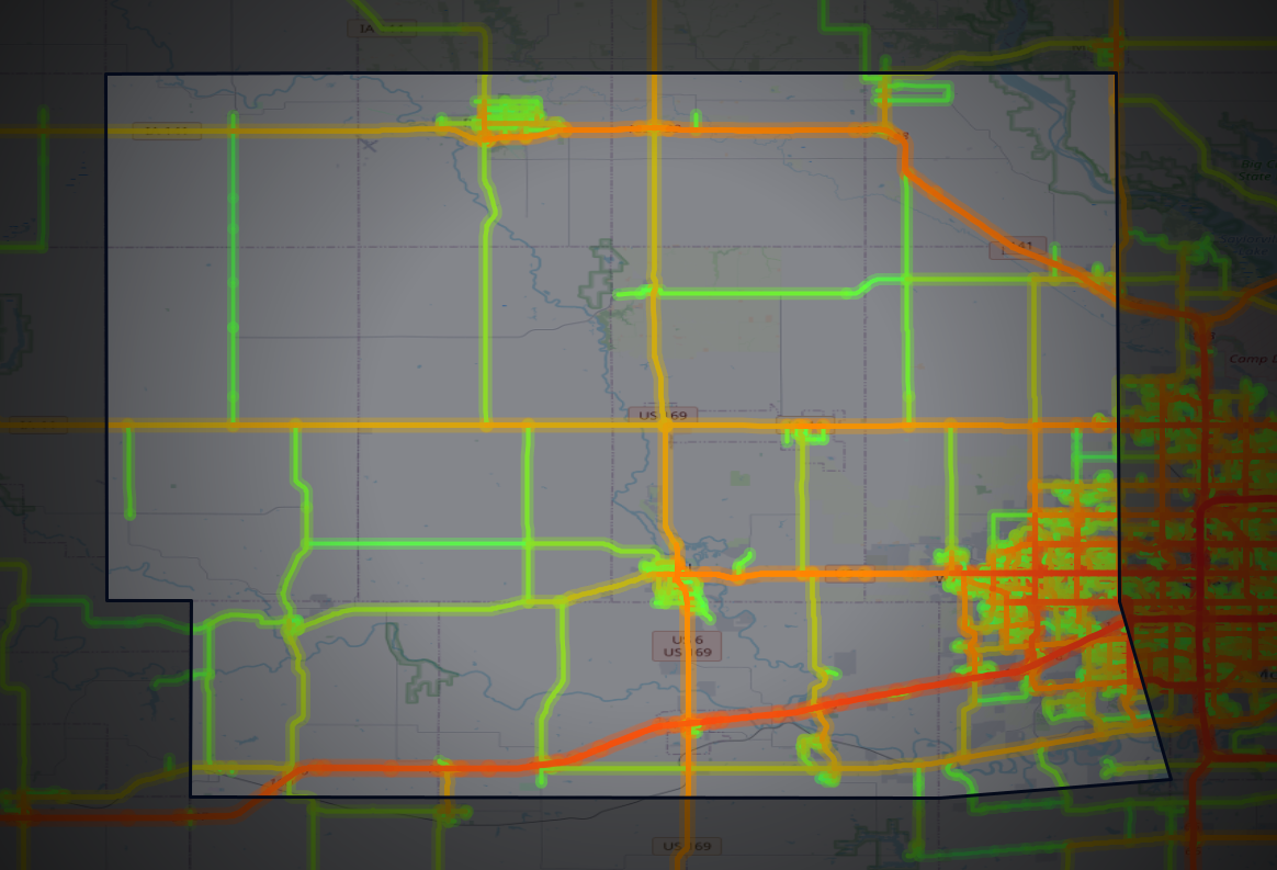 Traffic map of Dallas, Iowa