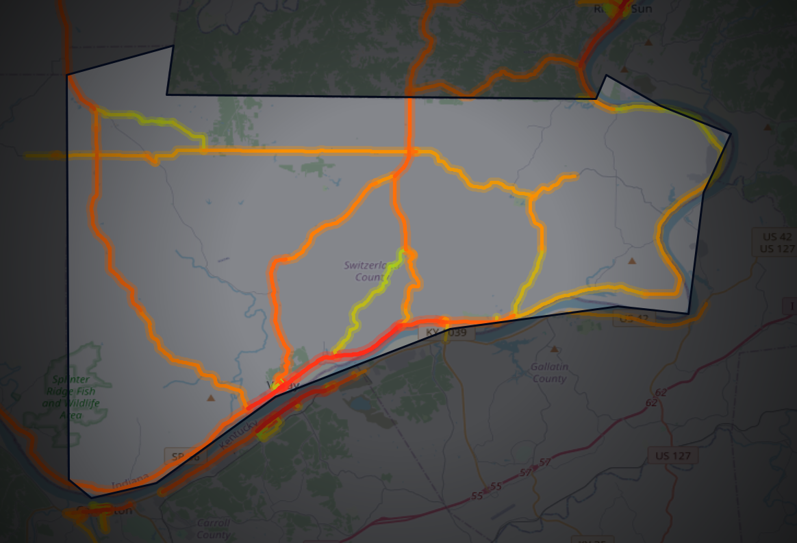 Traffic map of Switzerland, Indiana