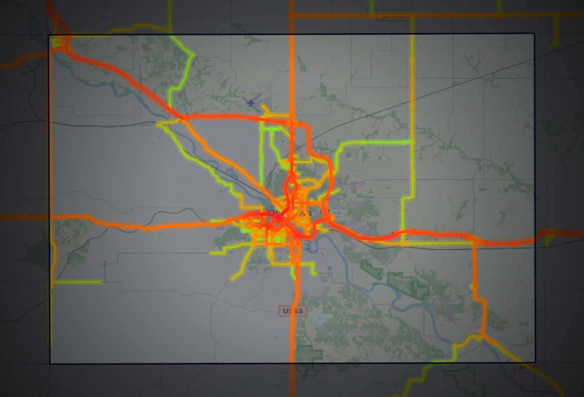 Traffic map of Wapello, Iowa