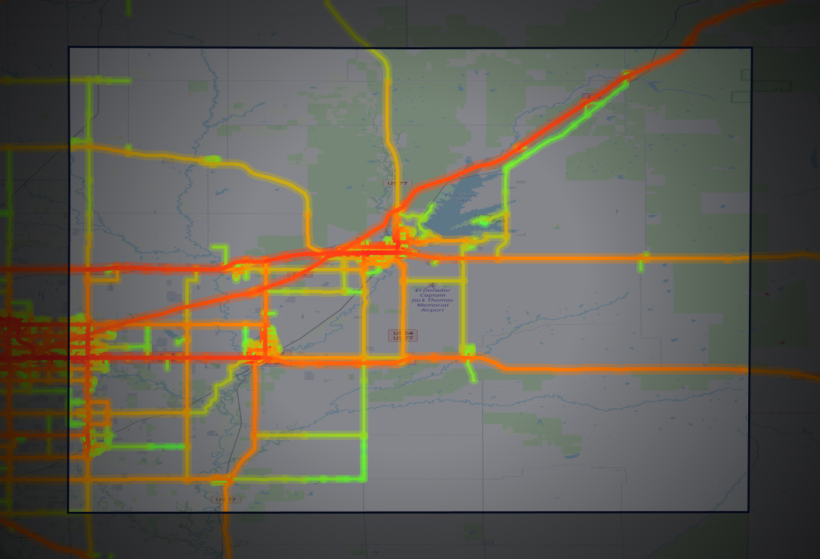 Traffic map of Butler, Kansas