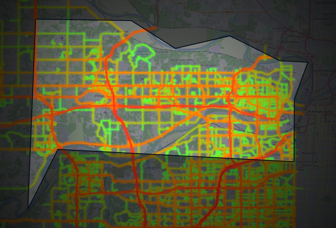 Traffic map of Wyandotte, Kansas
