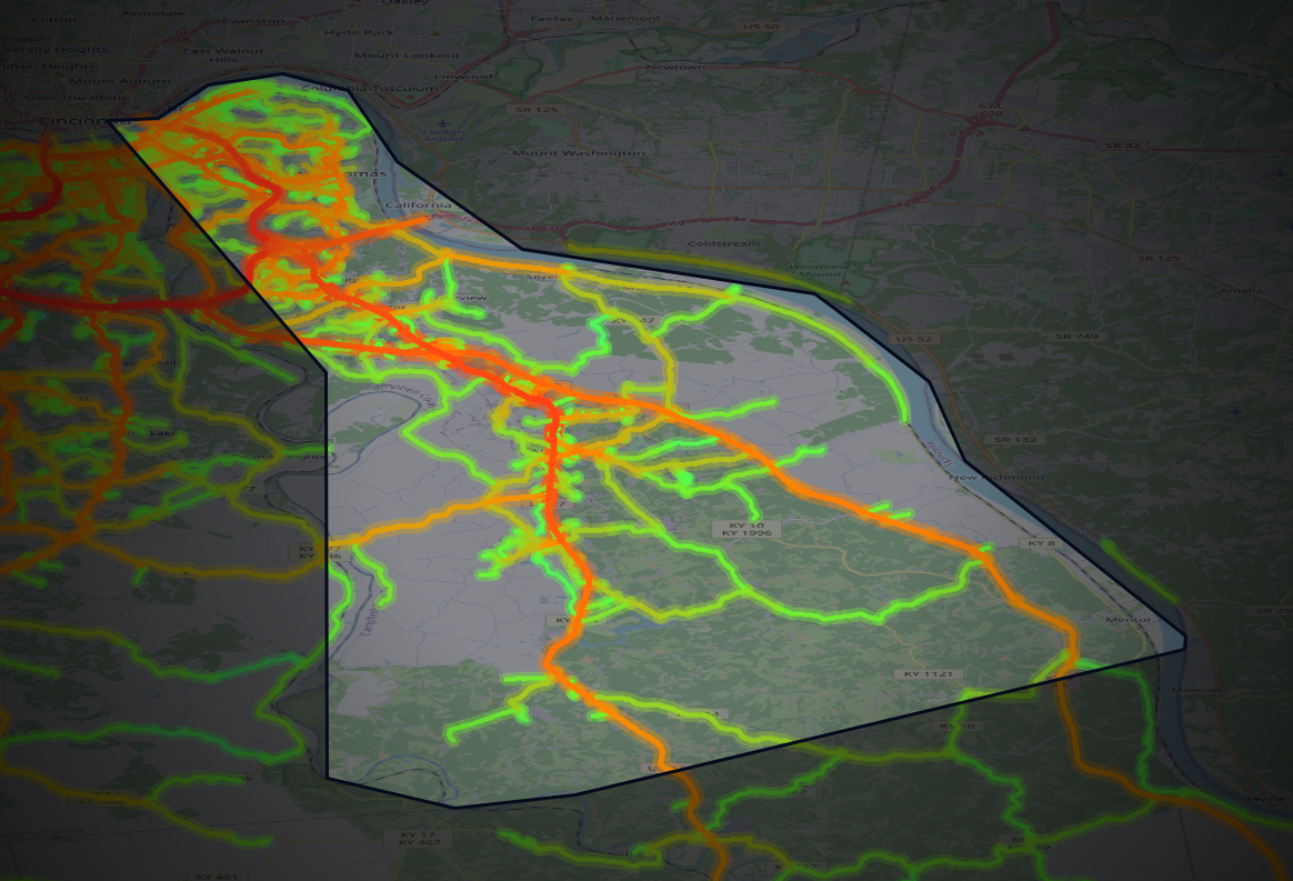 Traffic map of Campbell, Kentucky