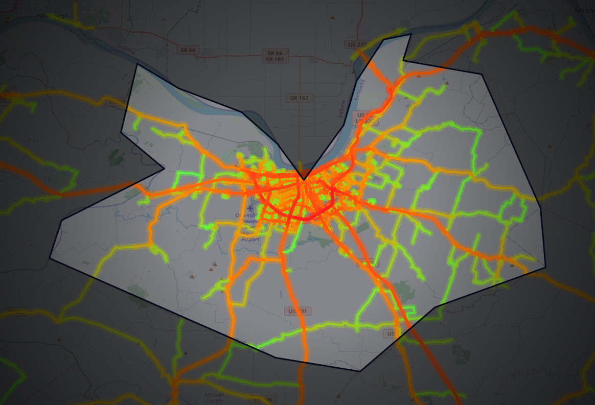 Traffic map of Daviess, Kentucky