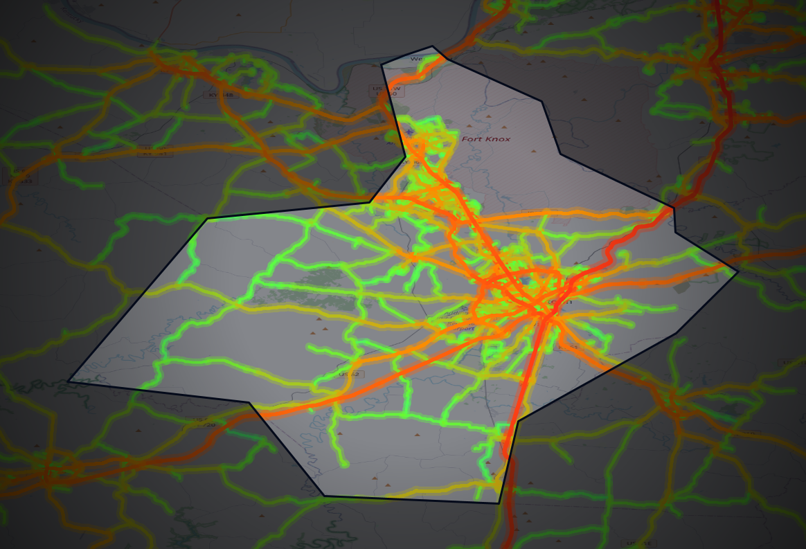 Traffic map of Hardin, Kentucky