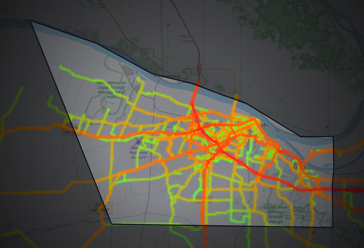 Traffic map of McCracken, Kentucky