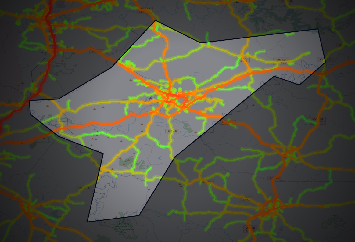 Traffic map of Nelson, Kentucky