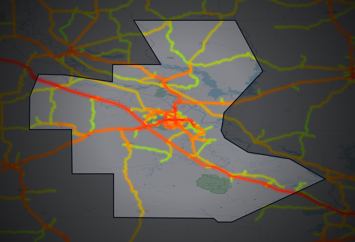 Traffic map of Natchitoches, Louisiana