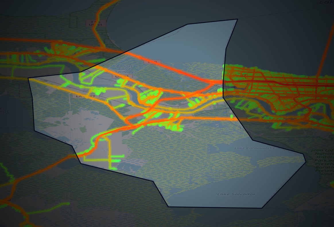 Traffic map of St. Charles, Louisiana