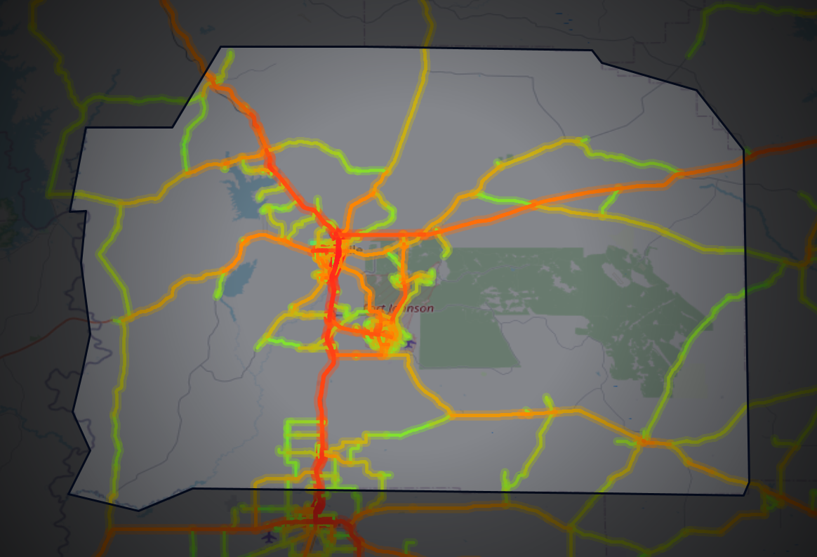 Traffic map of Vernon, Louisiana