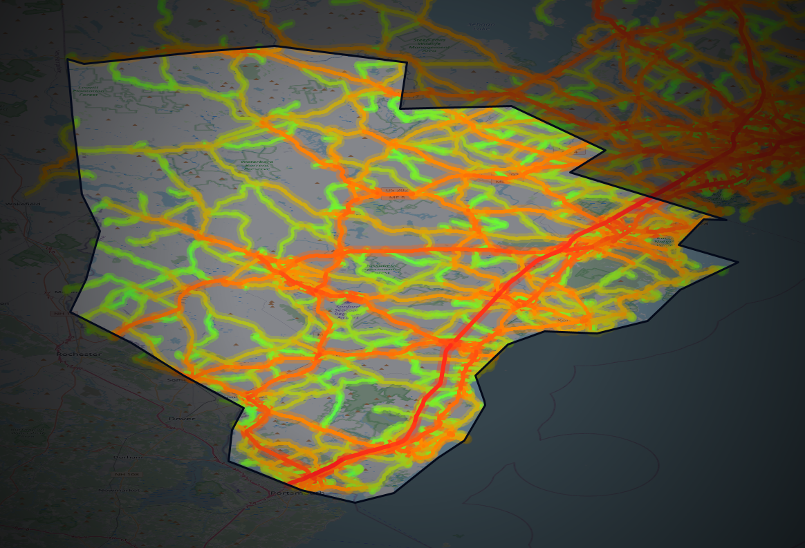 Traffic map of York, Maine