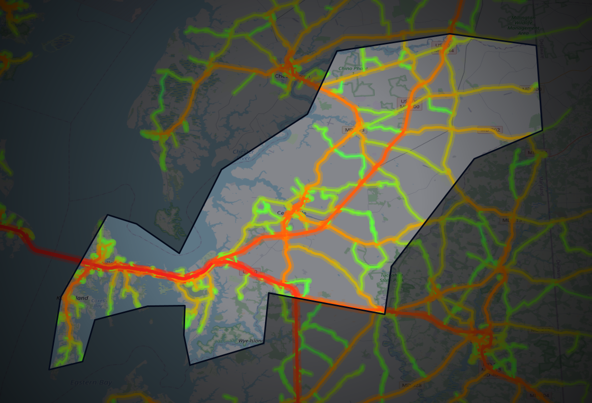 Traffic map of Queen Anne's, Maryland