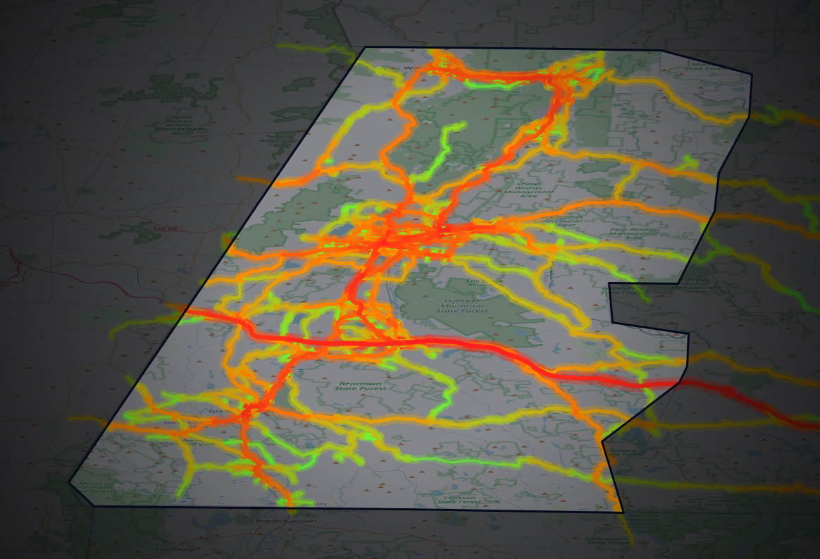 Traffic map of Berkshire, Massachusetts