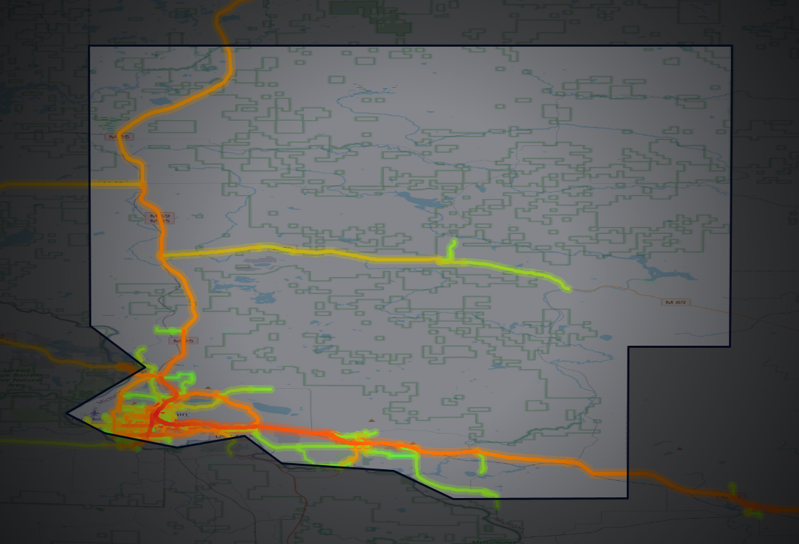 Traffic map of Dickinson, Michigan