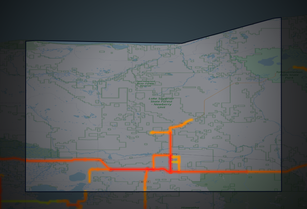 Traffic map of Luce, Michigan