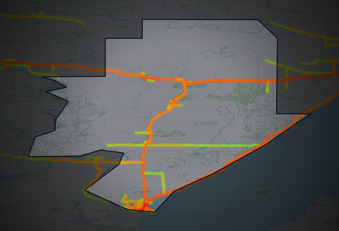 Traffic map of Menominee, Michigan