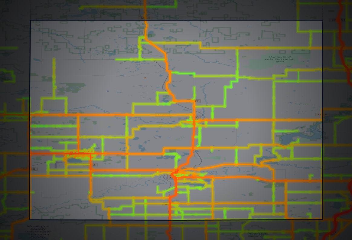 Traffic map of Newaygo, Michigan