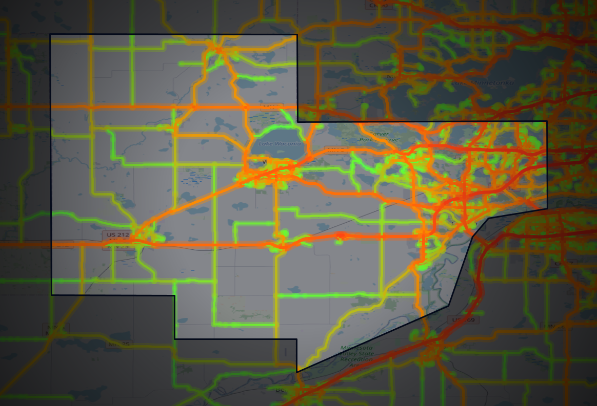 Traffic map of Carver, Minnesota