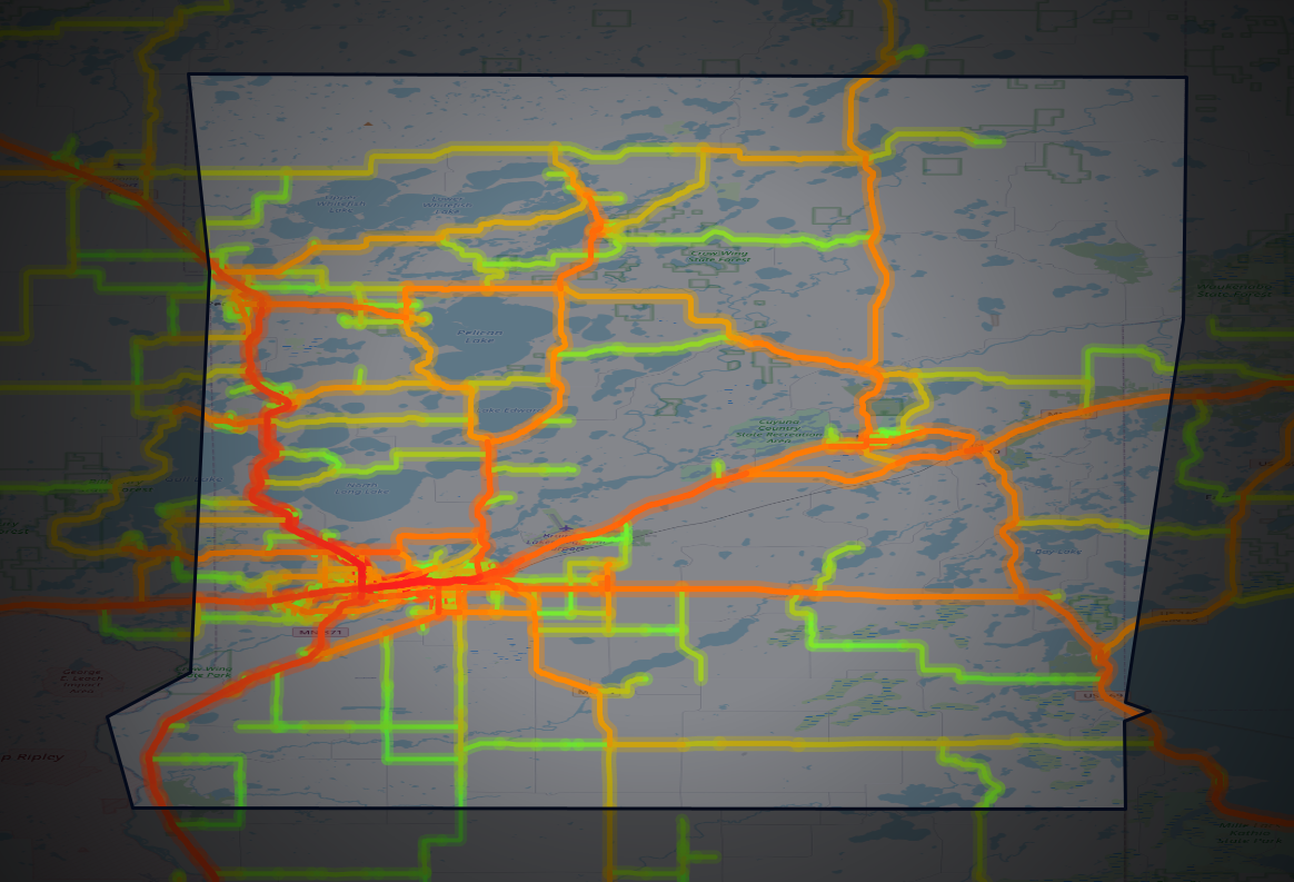 Traffic map of Crow Wing, Minnesota