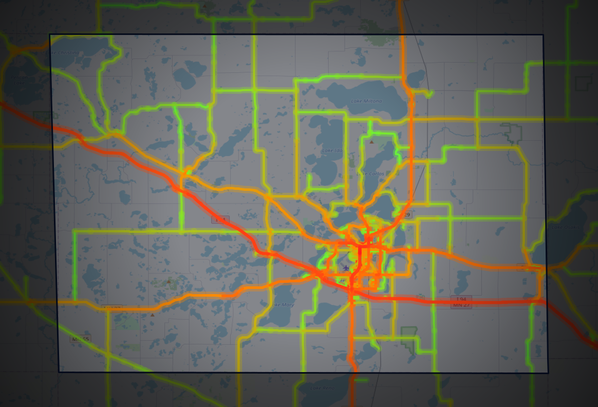 Traffic map of Douglas, Minnesota
