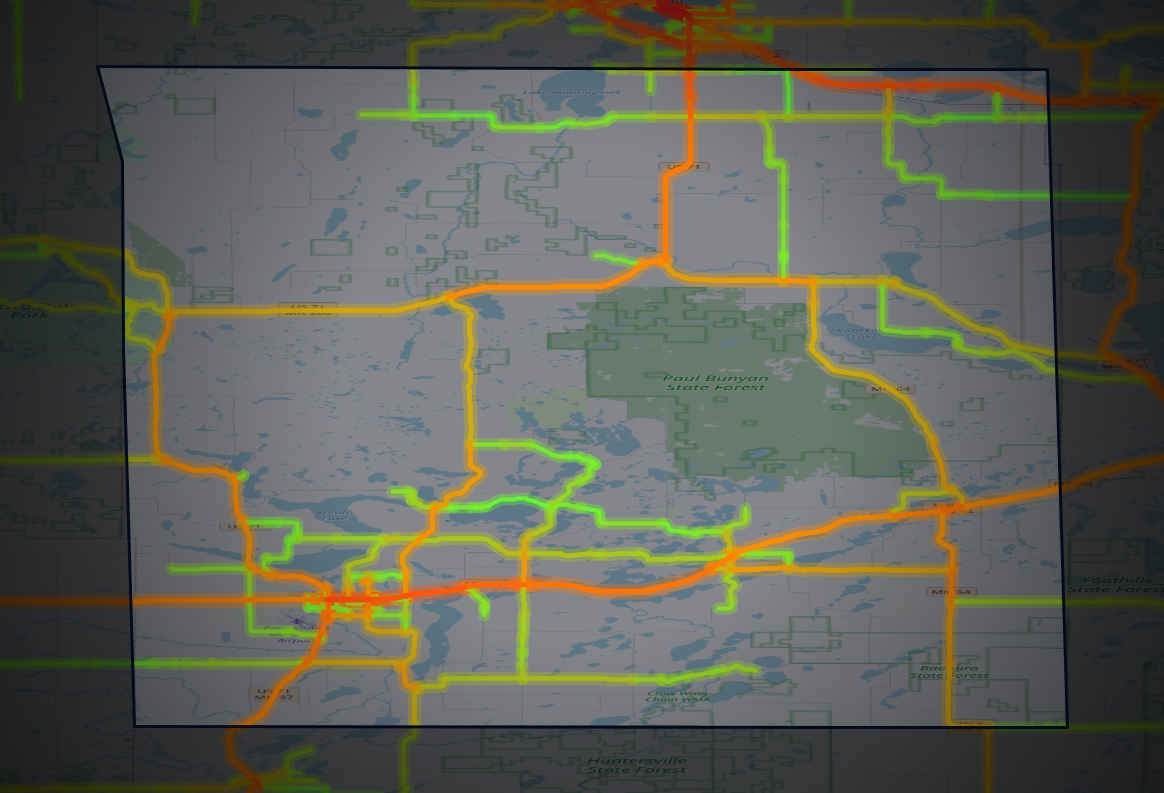 Traffic map of Hubbard, Minnesota
