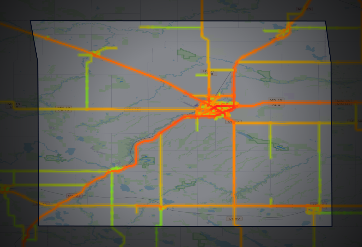 Traffic map of Lyon, Minnesota