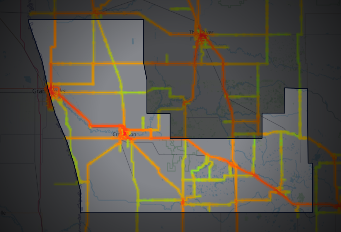 Traffic map of Polk, Minnesota