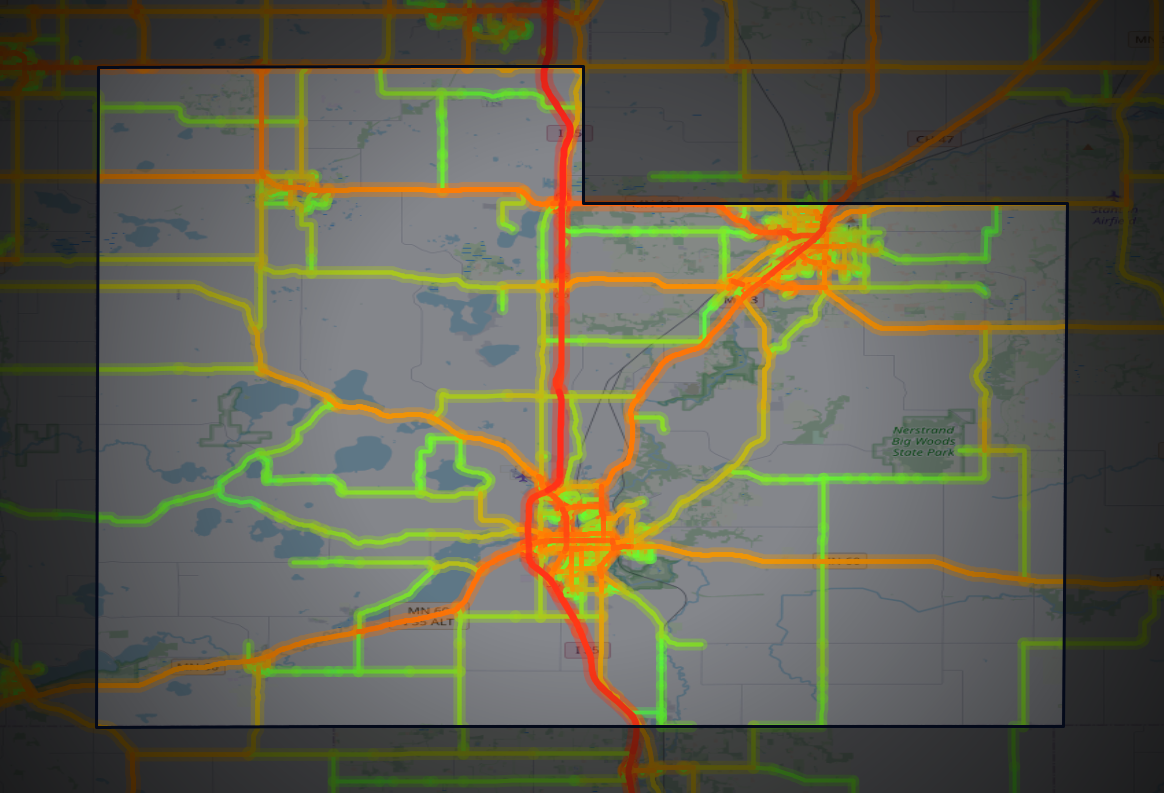 Traffic map of Rice, Minnesota