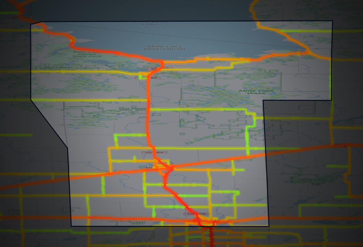 Traffic map of Mille Lacs, Minnesota